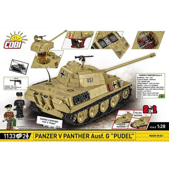 Klocki Panzer V Panther G Pudel 1133 klocków