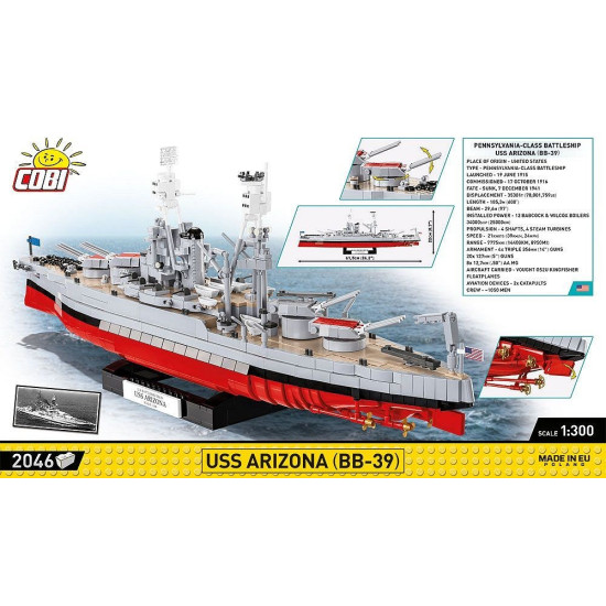 Klocki USS Arizona BB-39 2046 klocków