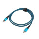Kabel USB-C M/M USB4 1.5M 240W 60HZ czarno-niebieski 