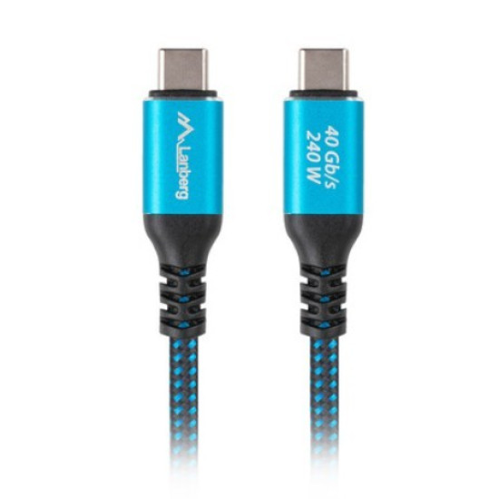 Kabel USB-C M/M USB4 1.5M 240W 60HZ czarno-niebieski 