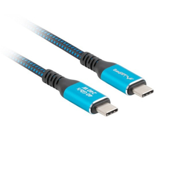 Kabel USB-C M/M USB4 1.5M 240W 60HZ czarno-niebieski 