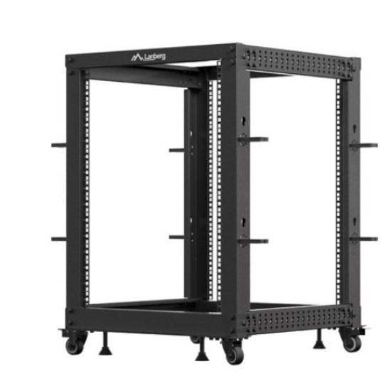 Open rack 19' 15U 600x600-1100 regulowany czarny 