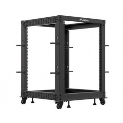 Open rack 19' 15U 600x600-1100 regulowany czarny 