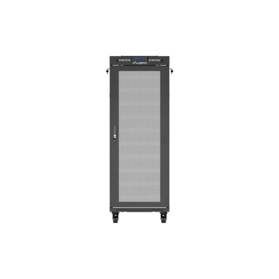 Szafa instalacyjna rack stojąca 19 cali 32U 600x800 drzwi perforowane LCD czarna (Flat pack)