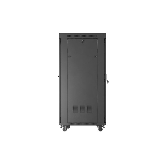 Szafa instalacyjna rack stojąca 19 cali 32U 600x800 drzwi perforowane LCD czarna (Flat pack)