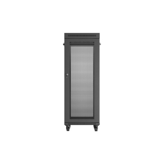 Szafa instalacyjna rack stojąca 19 cali 32U 600x800 drzwi perforowane LCD czarna (Flat pack)