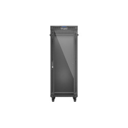 Szafa instalacyjna rack stojąca 19 cali 32U 600x1000 drzwi przeszklone LCD czarna (Flat pack)