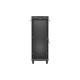 Szafa instalacyjna rack stojąca 19 cali 32U 600x1000 drzwi przeszklone LCD czarna (Flat pack)