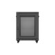 Szafa instalacyjna rack stojąca 19 cali 15U 600x600 drzwi perforowane czarna (Flat pack)