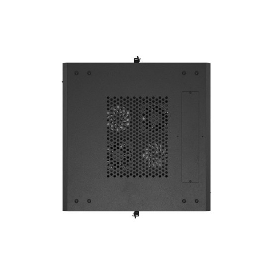 Szafa instalacyjna rack stojąca 19 cali 15U 600x600 drzwi perforowane czarna (Flat pack)