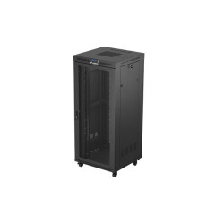 Szafa instalacyjna rack stojąca 19 cali 37U 800x800 drzwi perforowane LCD czarna (Flat pack)