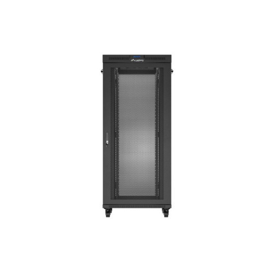 Szafa instalacyjna rack stojąca 19 cali 37U 800x800 drzwi perforowane LCD czarna (Flat pack)