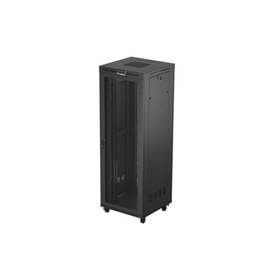 Szafa instalacyjna rack stojąca 19 cali 47U 800x800 drzwi perforowane LCD czarna (Flat pack)