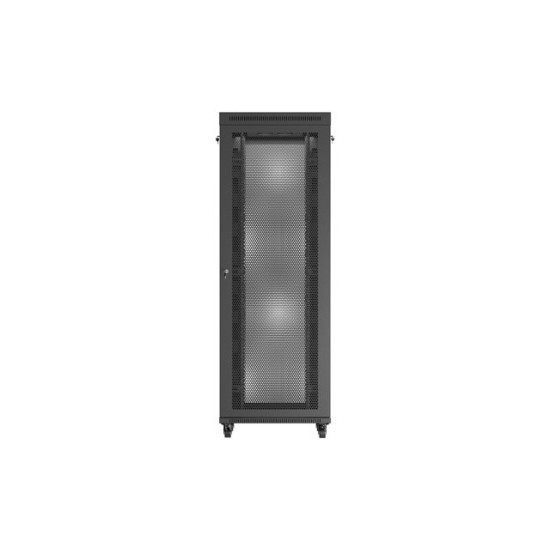 Szafa instalacyjna rack stojąca 19 cali 47U 800x800 drzwi perforowane LCD czarna (Flat pack)