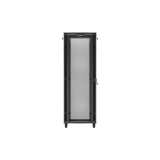 Szafa instalacyjna rack stojąca 19 cali 47U 800x800 drzwi perforowane LCD czarna (Flat pack)
