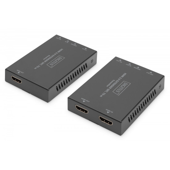 Przedłużacz / Extender HDMI 70m po skrętce kat.5e/6/7 4K 60Hz PoC (Power over Cable) (zestaw)