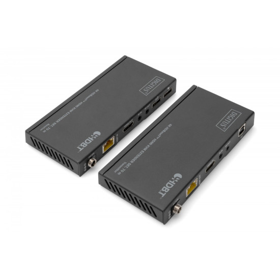 Przedłużacz/Extender KVM HDMI+USB HDBaseT 70m 4K30Hz HDCP 2.2 PoC (Power over Cable) audio IR zestaw