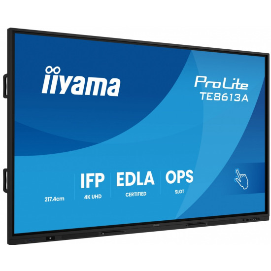 Monitor 86 cali TE8613A-B1AG INFRARED,40pkt,IPS,4K,7H,450cd/m2,      WiFi,USB, ANDROID 14, Google EDLA,2x20W, UCHWYT CIENNY 