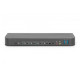 Przełącznik KVM, 4 portowy, 4K 60Hz, 4x DP IN, 1x DP OUT, 1x HDMI OUT, 2x USB A, 1x Audio IN&OUT 