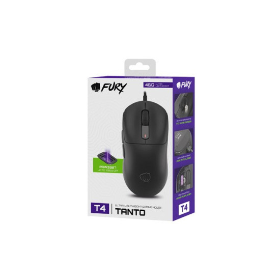 Mysz Fury TANTO T4 RGB 12000DPI gamingowa czarna 