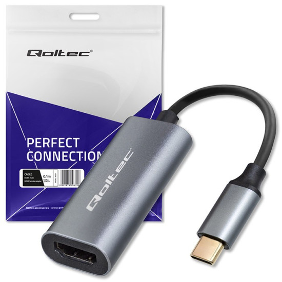 Adapter aluminiowa przejściówka USB-C na HDMI 4K | 60Hz | 32AWG 