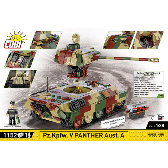 Klocki Pz.Kpfw.V Panther Ausf.A 1152 klocki 