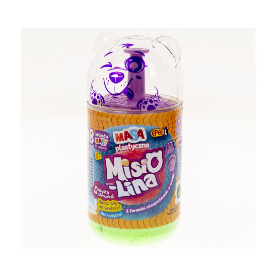 Masa plastyczna Misiolina 2x50g 2 foremki zielony niebieski