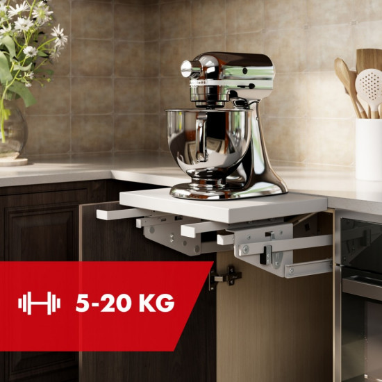 Podnośnik do szafki kuchennej do 20kg, MC-497, metalowa, udźwig 5-20 kg, sprężyny