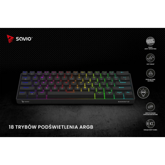 Klawiatura mechaniczna BLACKOUT X2 OUTEMU Brown, Hot Swap