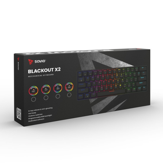 Klawiatura mechaniczna BLACKOUT X2  OUTEMU Red, Hot Swap