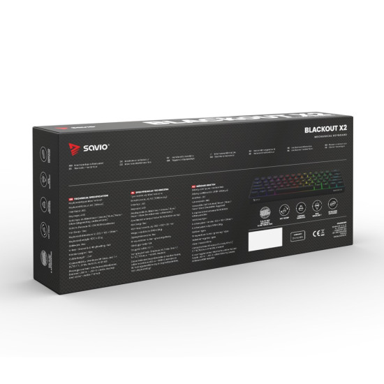 Klawiatura mechaniczna BLACKOUT X2  OUTEMU Red, Hot Swap