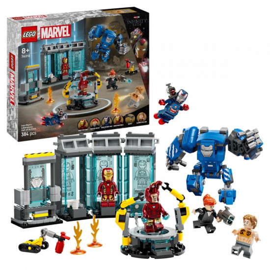 Klocki Super Heroes 76315 Laboratorium Iron Mana: Zbrojownia 