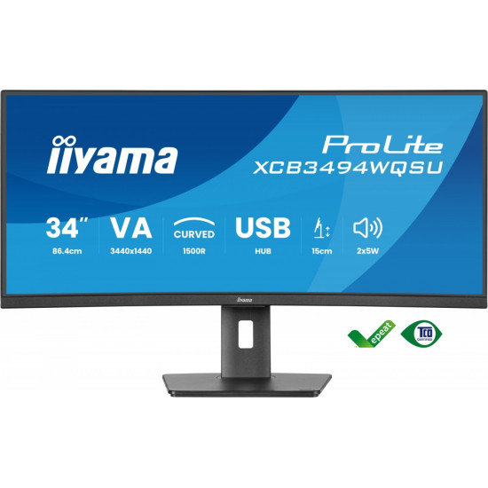 Monitor 34 cali XCB3494WQSU-B1 VA,UWQHD,1500R,2xHDMI,DP,2xUSB,2xUSB-C 