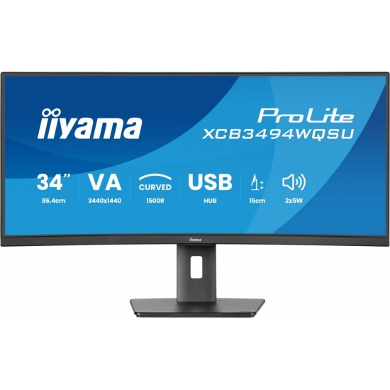 Monitor 34 cali XCB3494WQSU-B1 VA,UWQHD,1500R,2xHDMI,DP,2xUSB,2xUSB-C Monitor 34 cali XCB3494WQSU-B1 VA,UWQHD,1500R,2xHDMI,DP,2xUSB,2xUSB-C