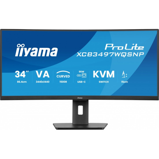 Monitor 34 cali XCB3497WQSNP-B1 VA,UWQHD,1500R,USB-cDock,KVM,95W /5y/