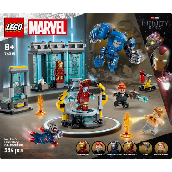 Klocki Super Heroes 76315 Laboratorium Iron Mana: Zbrojownia 