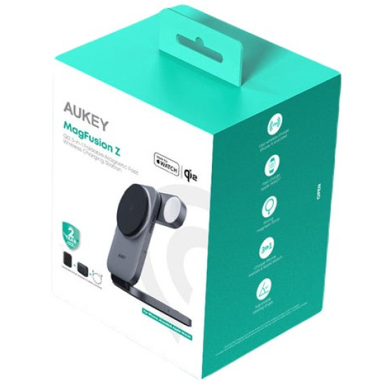 Ładowarka bezprzewodowa LC-MC312 Slim 3w1 Qi2 15W MagSafe + ładowarka PD 30W + Etui