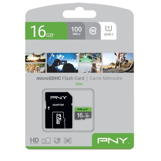 Karta pamięci MicroSDHC Elite 16GB P-SDU32GU185GW-GE 