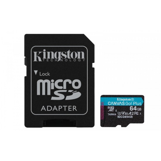 Karta microSD 64GB CanvasGo! Plus 200MB/s A2 U3 V30 + adapter