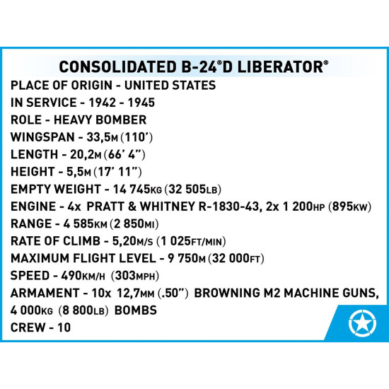 Klocki Consolidated B-24D Liberator 1445 klocków