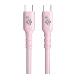 Kabel USB C - USB C 60W żelowy 1m różowy