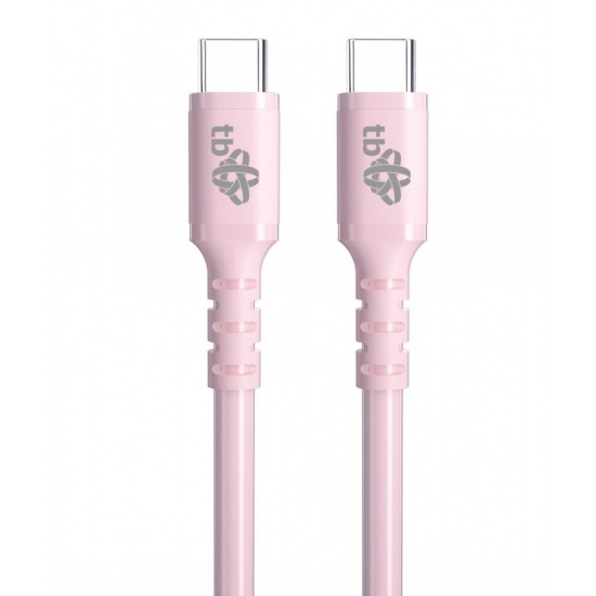 Kabel USB C - USB C 60W żelowy 1m różowy