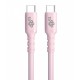 Kabel USB C - USB C 60W żelowy 1m różowy