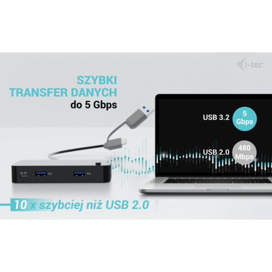 Universal KVM HUB 2x USB-C + 2x USB-A 3.0 