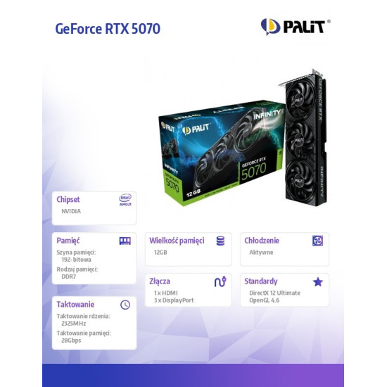 Karta graficzna GeForce RTX 5070 INFINITY 3 16GB GDDR7 192bit 3DP/HDMI
