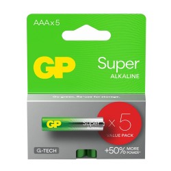 Baterie alkaliczne LR03/AAA GP SUPER 5szt. (G-TECH) 