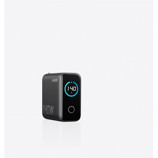 Ładowarka sieciowa 140W PD3.1 kabel USB-C LED Czarna 