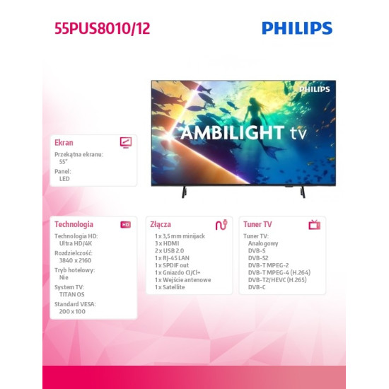 Telewizor LED 55 cali 55PUS8010/12