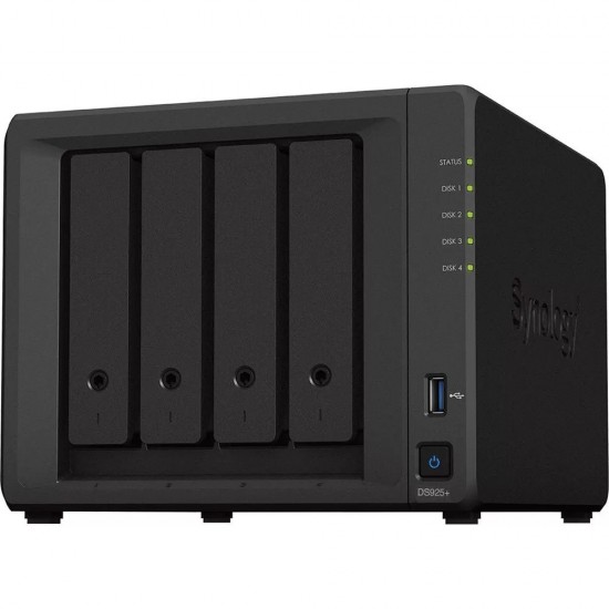 NAS DS925+ 4x0HDD V1500B 4GB DDR4 ECC 2x2,5GbE RJ45 3Y NAS DS925+ 4x0HDD V1500B 4GB DDR4 ECC 2x2,5GbE RJ45 3Y