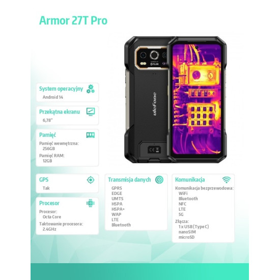 Smartphone Armor 27T Pro 5G 12/256GB Czarny 